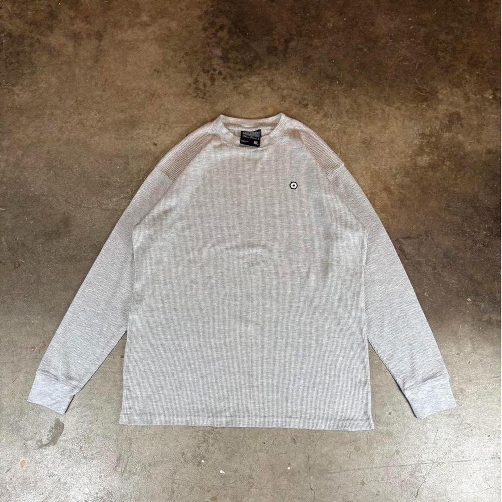 Vintage y2k Southpole grey long sleeve waffle knit shirt Men's Size XL